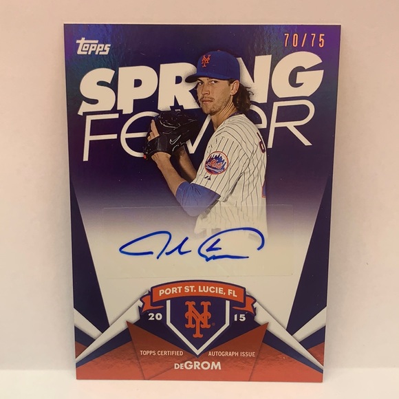 2015 Topps Baseball Jacob DeGrom Mets Spring Fever Auto 70/75 #SFA-JD (MISC8) - Picture 1 of 3